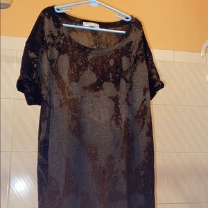 Black bleached distressed shirt